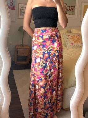 ba&sh Vibrant Floral Maxi Skirt